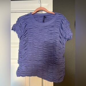 Anthropologie Lavender Textured Short Sleeve Top